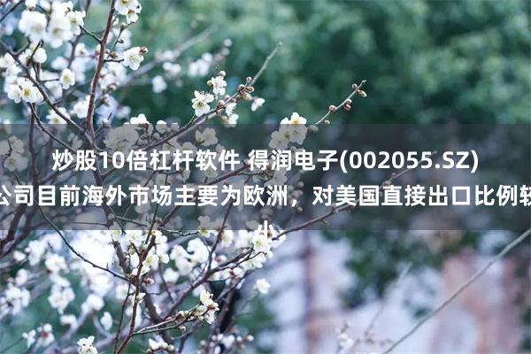 炒股10倍杠杆软件 得润电子(002055.SZ)：公司目前海外市场主要为欧洲，对美国直接出口比例较小