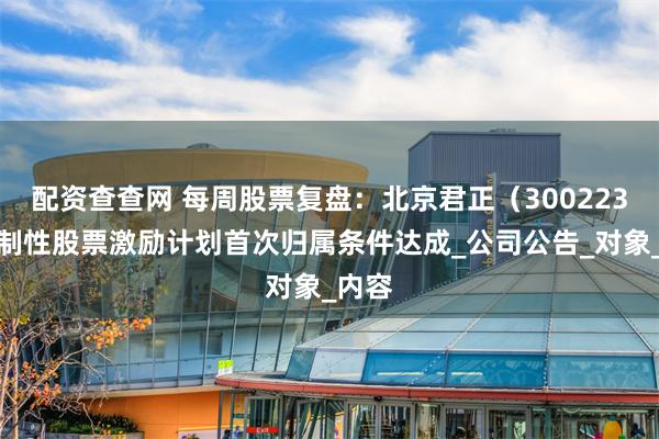 配资查查网 每周股票复盘：北京君正（300223）限制性股票激励计划首次归属条件达成_公司公告_对象_内容