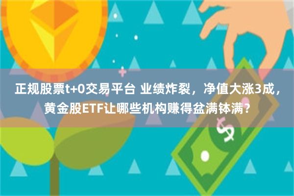 正规股票t+0交易平台 业绩炸裂，净值大涨3成，黄金股ETF让哪些机构赚得盆满钵满？