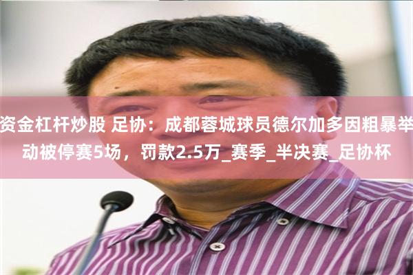 资金杠杆炒股 足协：成都蓉城球员德尔加多因粗暴举动被停赛5场，罚款2.5万_赛季_半决赛_足协杯